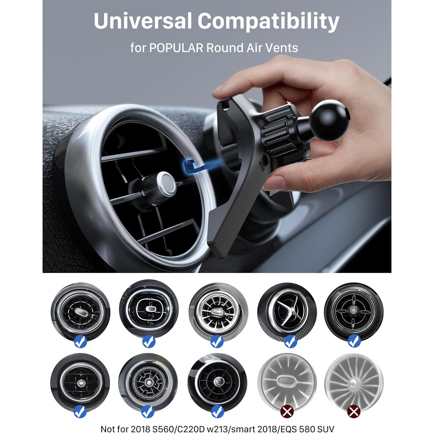 Soporte para teléfono de coche YOSH para ventilación redonda