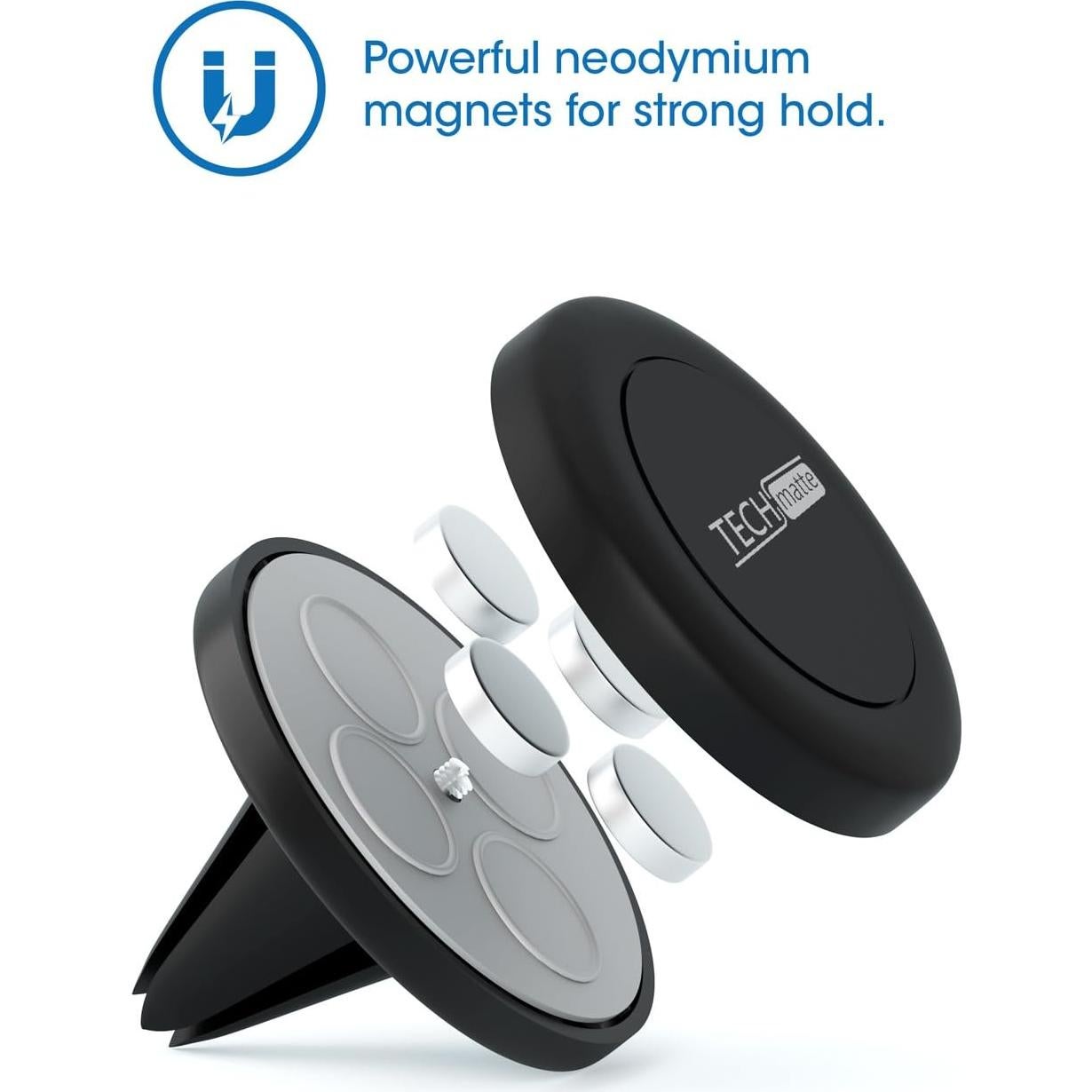 Soporte Magnético para Teléfono de Coche TechMatte - Negro
