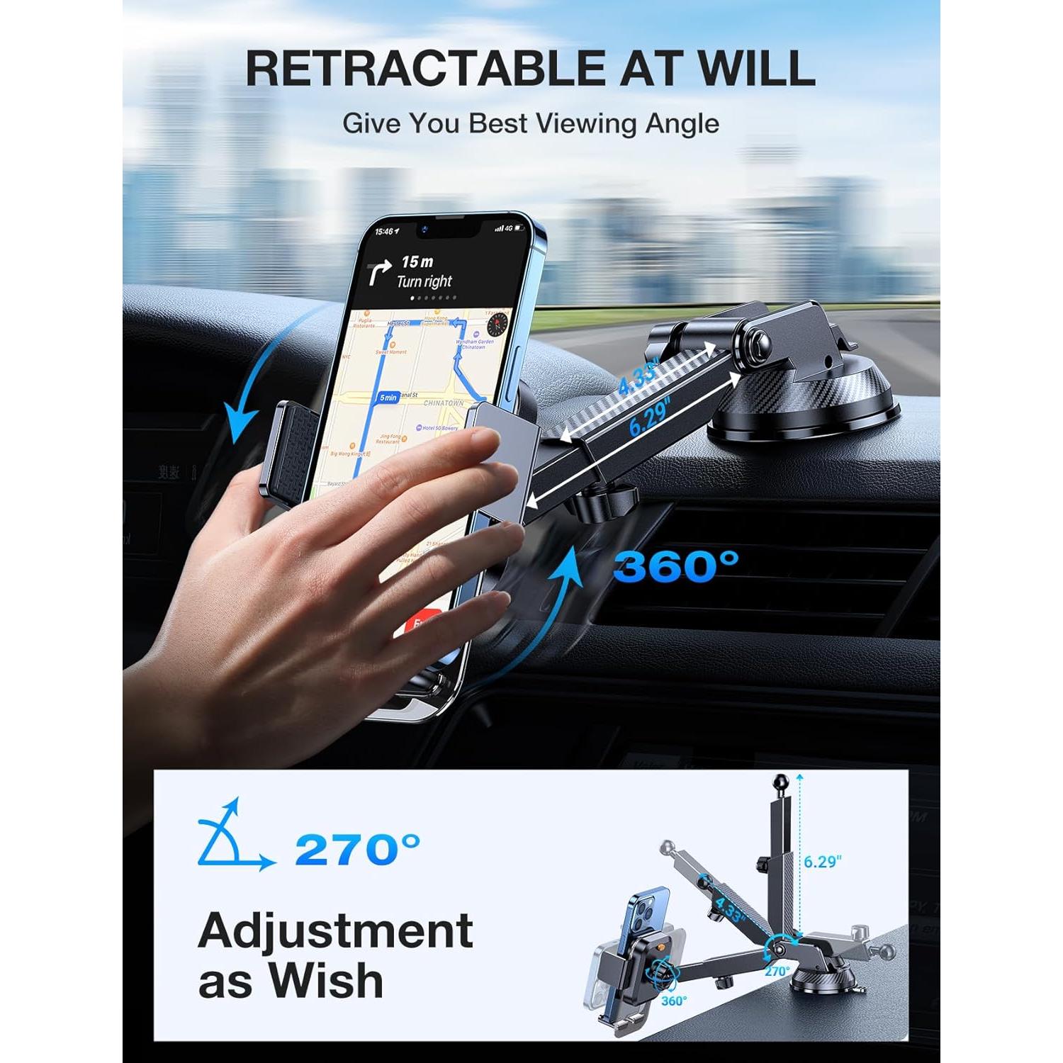 Soporte para Teléfono de Coche AKESEPE 2025 - Succión Fuerte