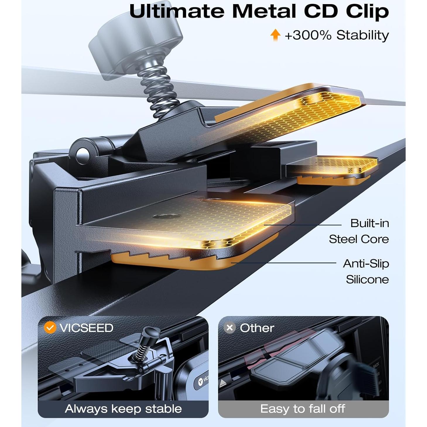 Soporte para Teléfono de Coche VICSEED Antivibración Metal Negro