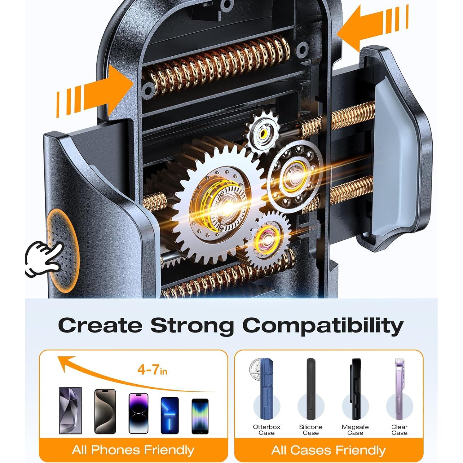 Soporte para Teléfono de Coche VICSEED Antivibración Metal Negro