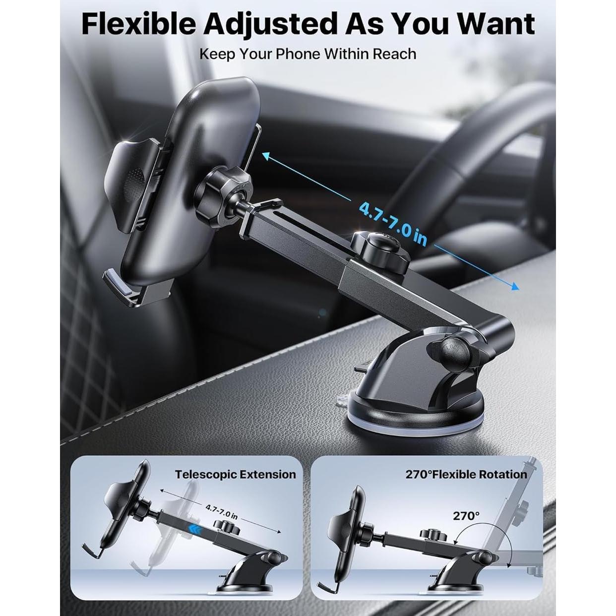 Soporte Universal para Teléfono de Coche IBISTORA 2-en-1 Ajustable