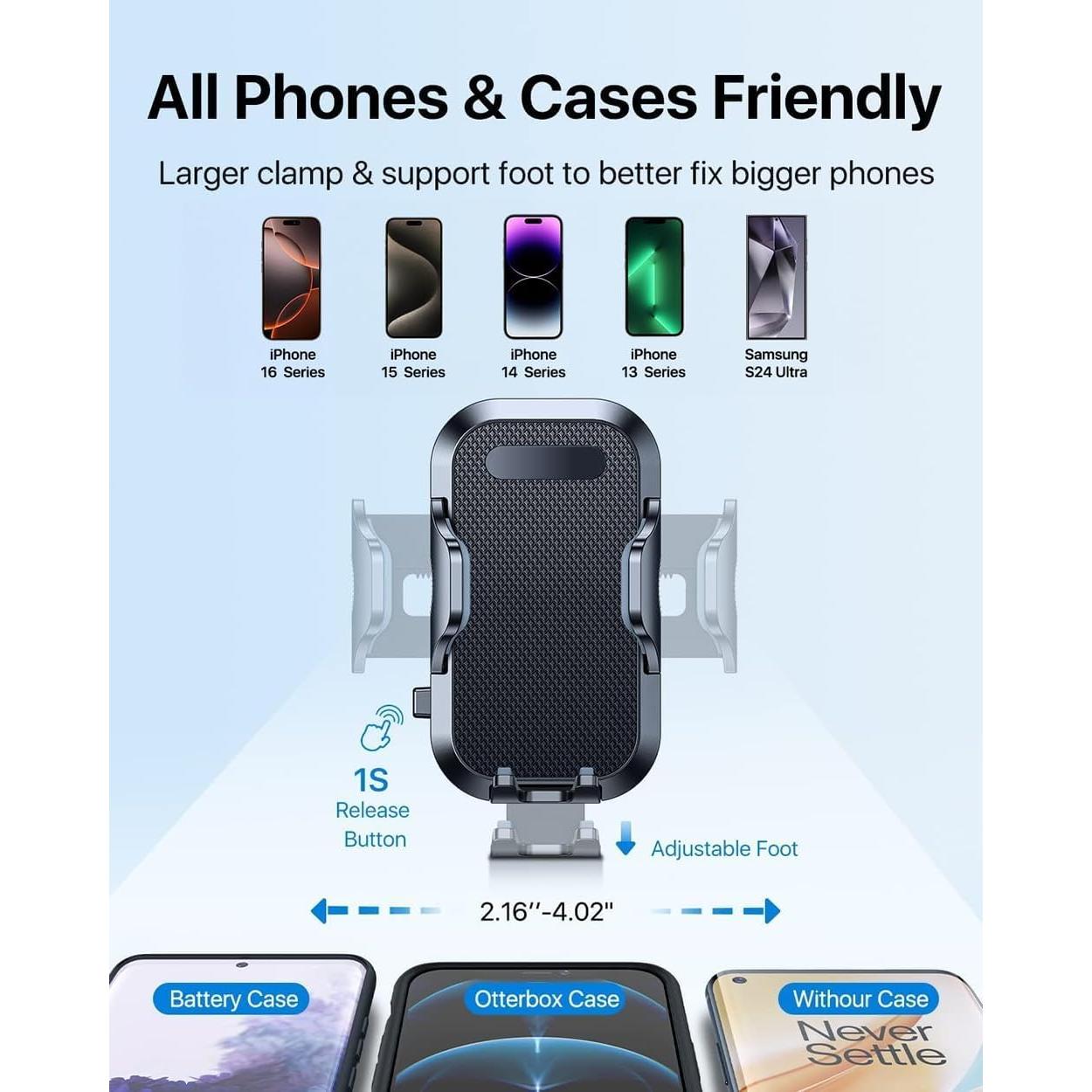 Soporte Universal para Teléfono de Coche IBISTORA 2-en-1 Ajustable