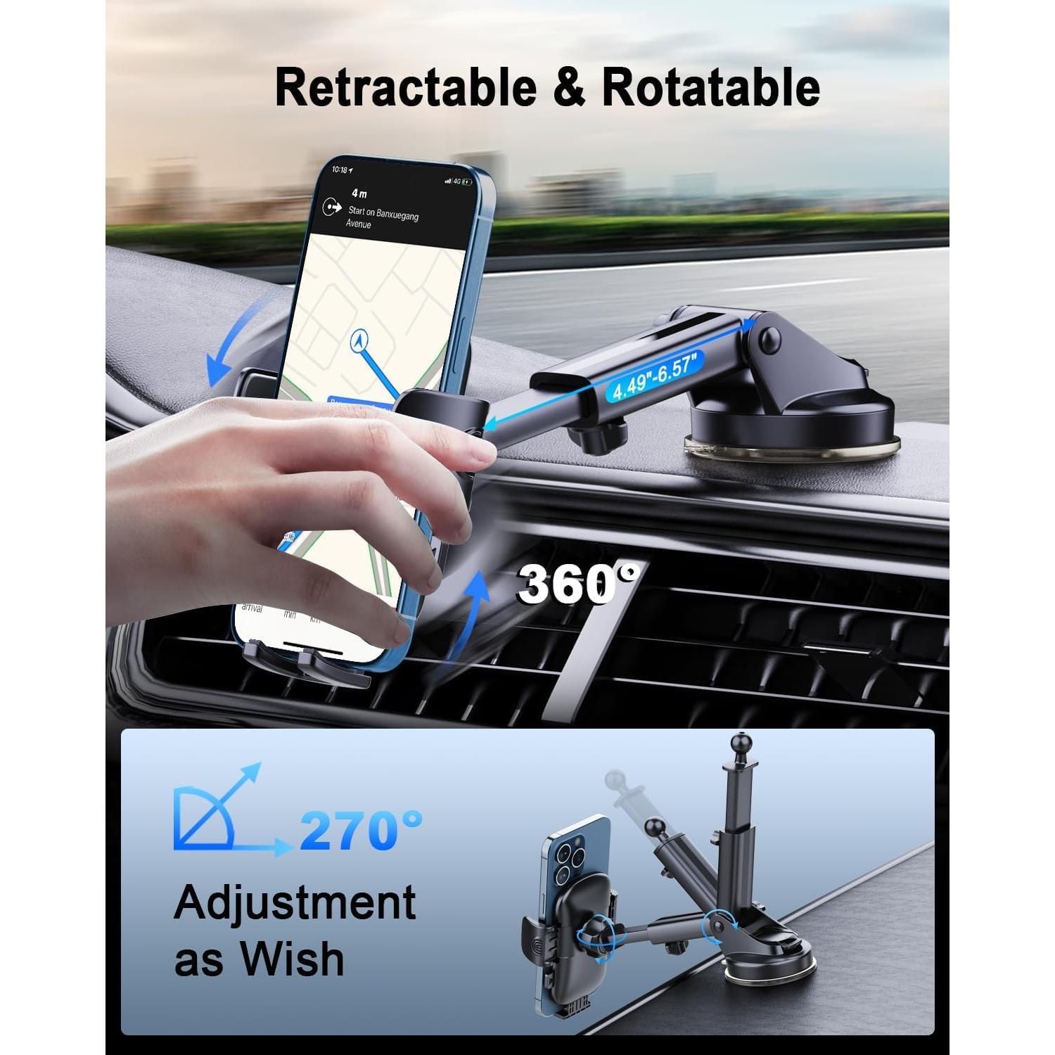 Soporte para Teléfono de Auto RUAMUAFLY 2025 - Ventosa Mejorada