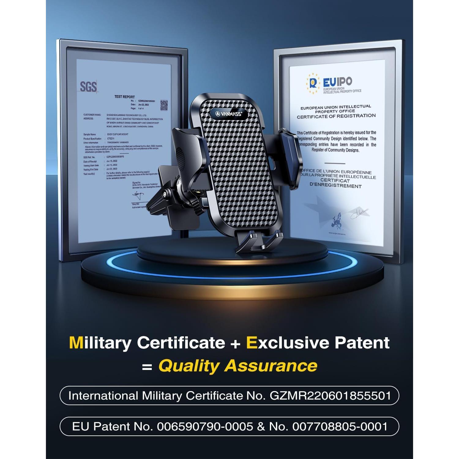 Soporte para Teléfono de Coche VANMASS TNZK-1 Clip Militar