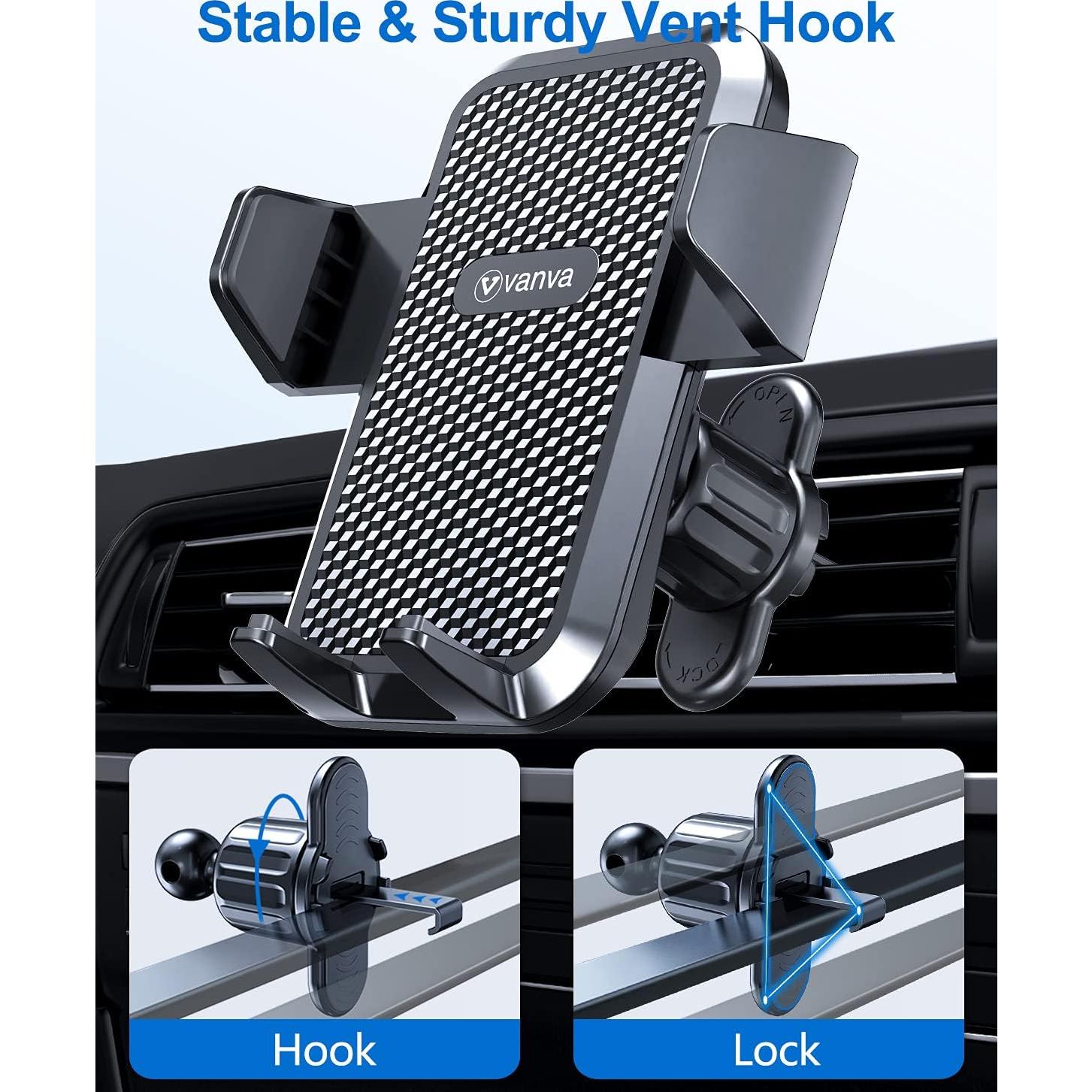 Soporte Universal para Teléfono de Coche Vanva - Ajustable y Antideslizante