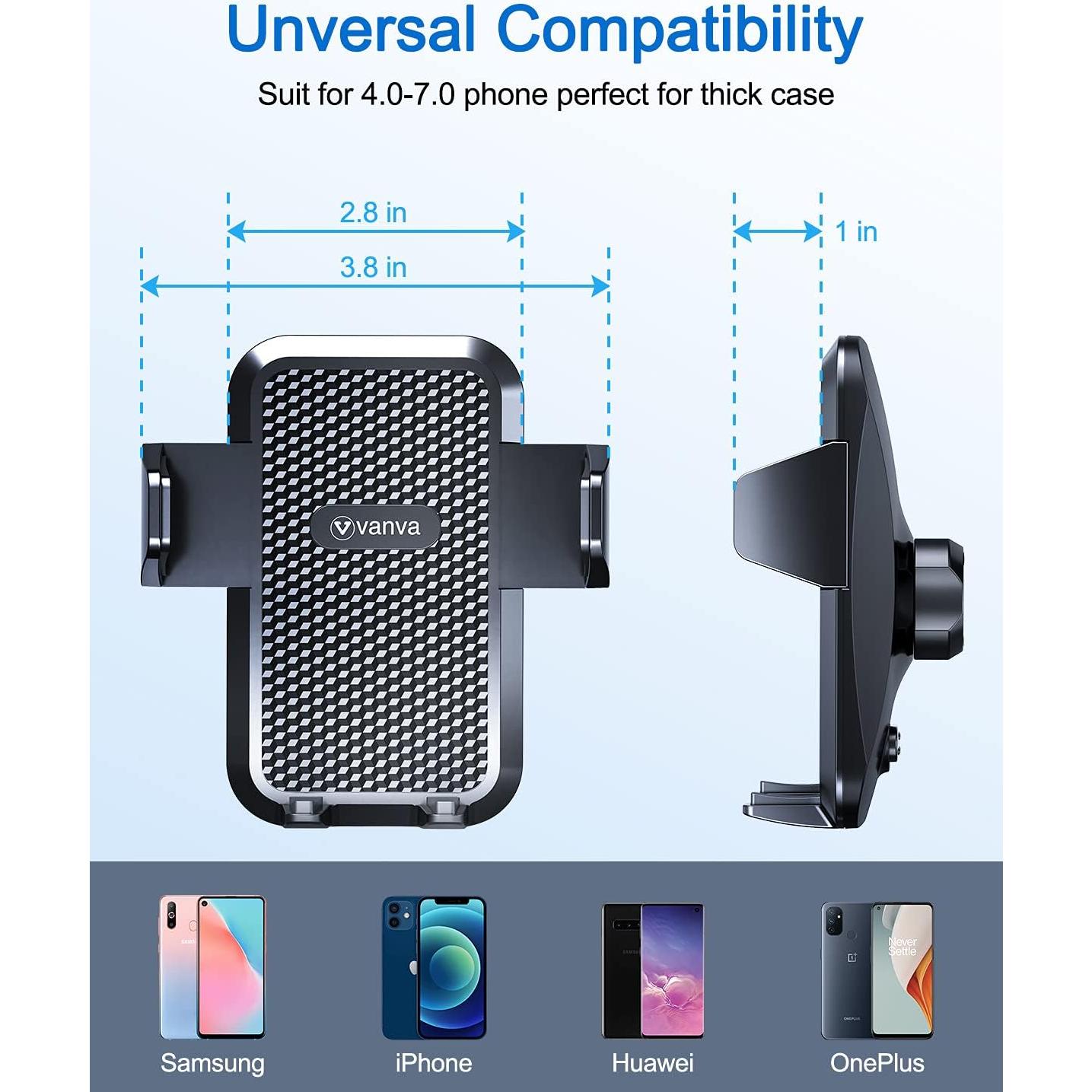Soporte Universal para Teléfono de Coche Vanva - Ajustable y Antideslizante