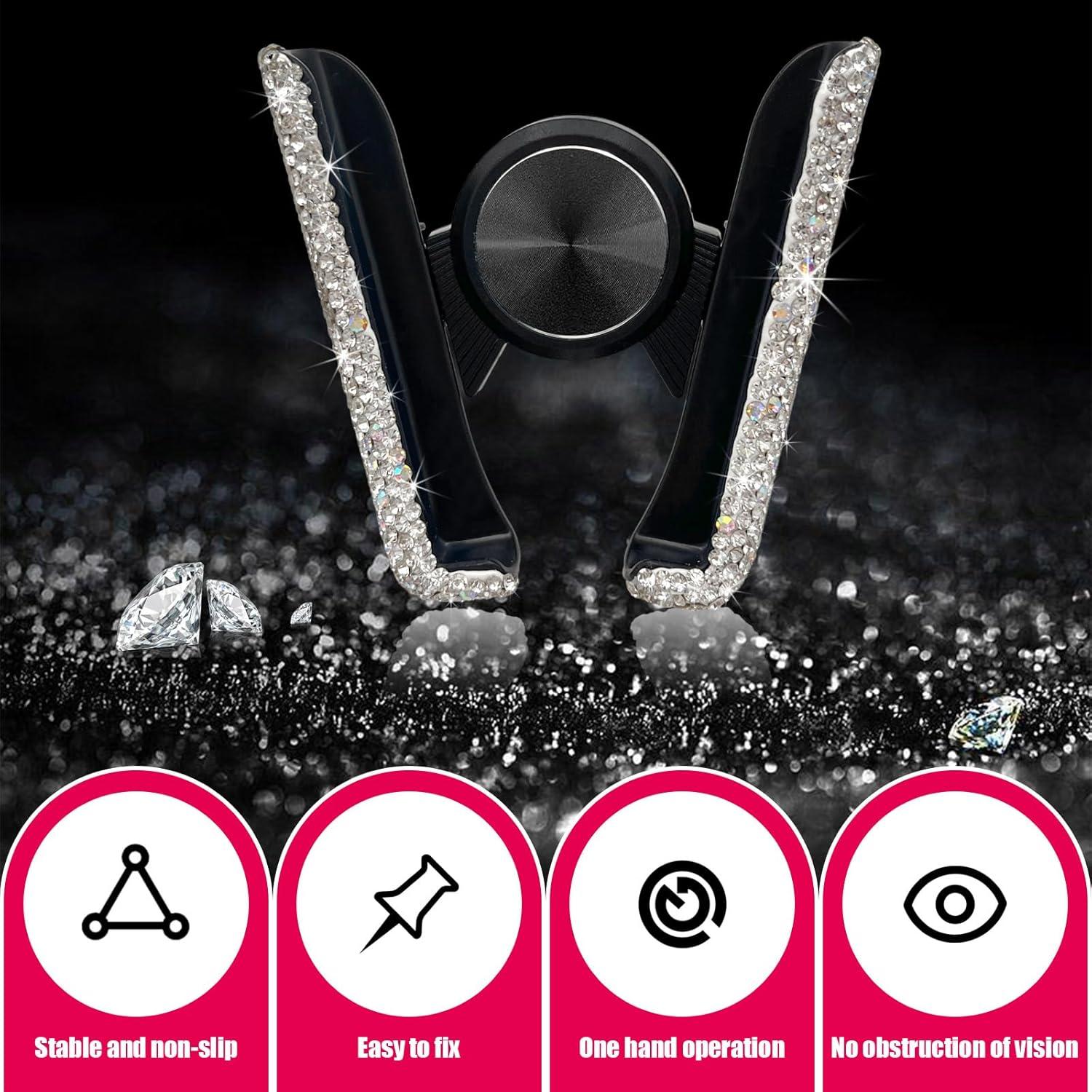 Soporte para Teléfono de Coche Dickno Brillante Ajustable 360°