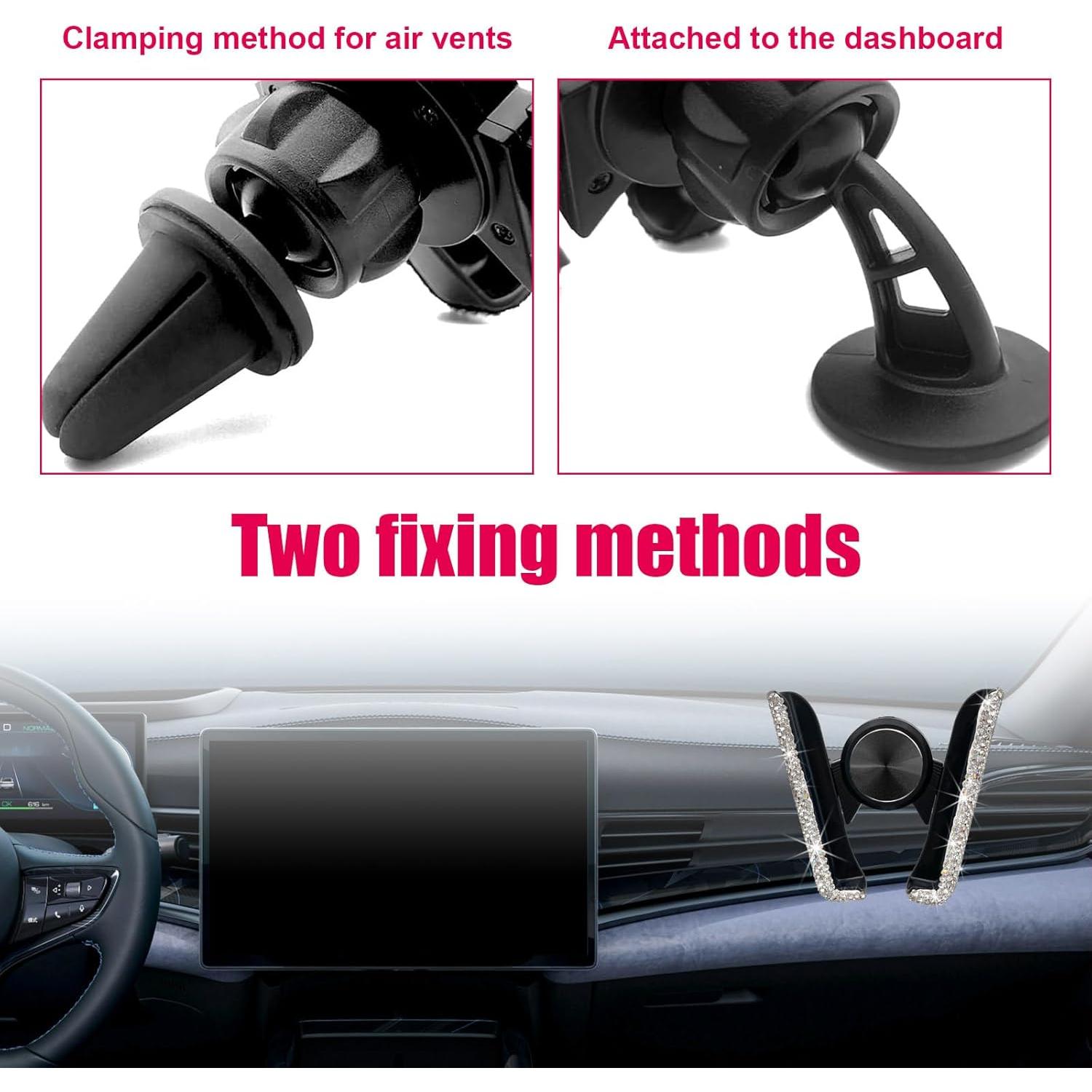 Soporte para Teléfono de Coche Dickno Brillante Ajustable 360°