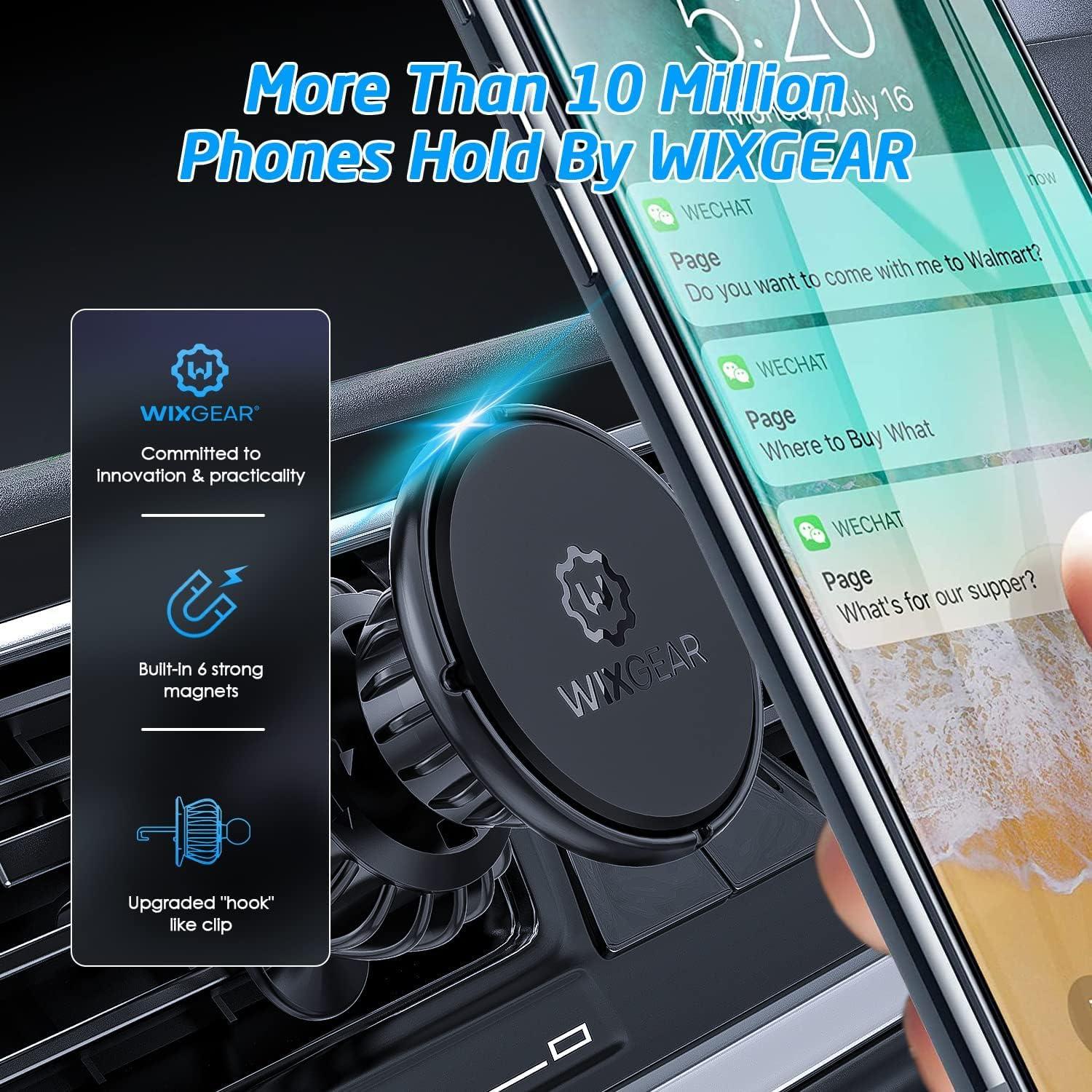 Soporte Magnético para Coche WixGear - 2 Paquete, Fácil Instalación