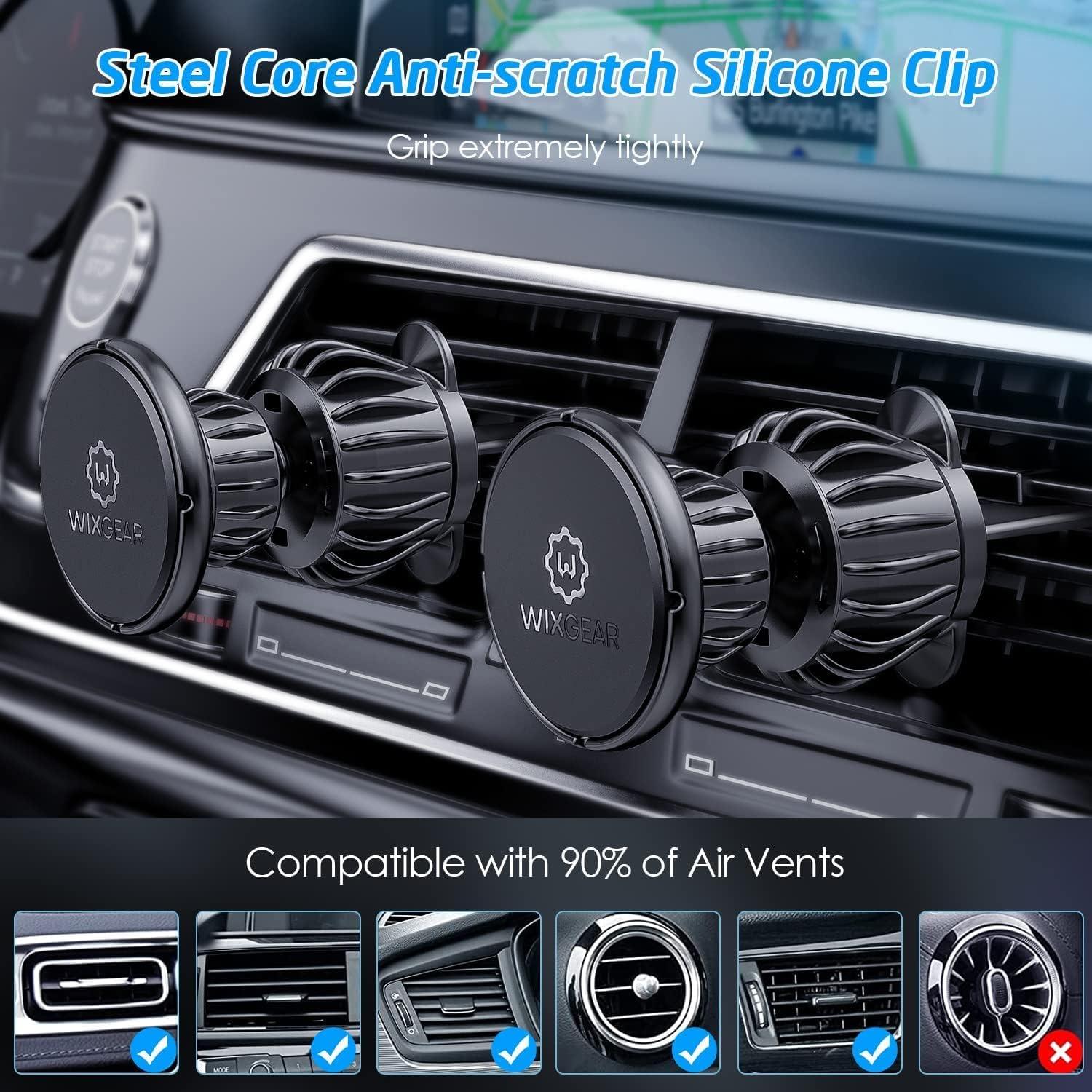 Soporte Magnético para Coche WixGear - 2 Paquete, Fácil Instalación