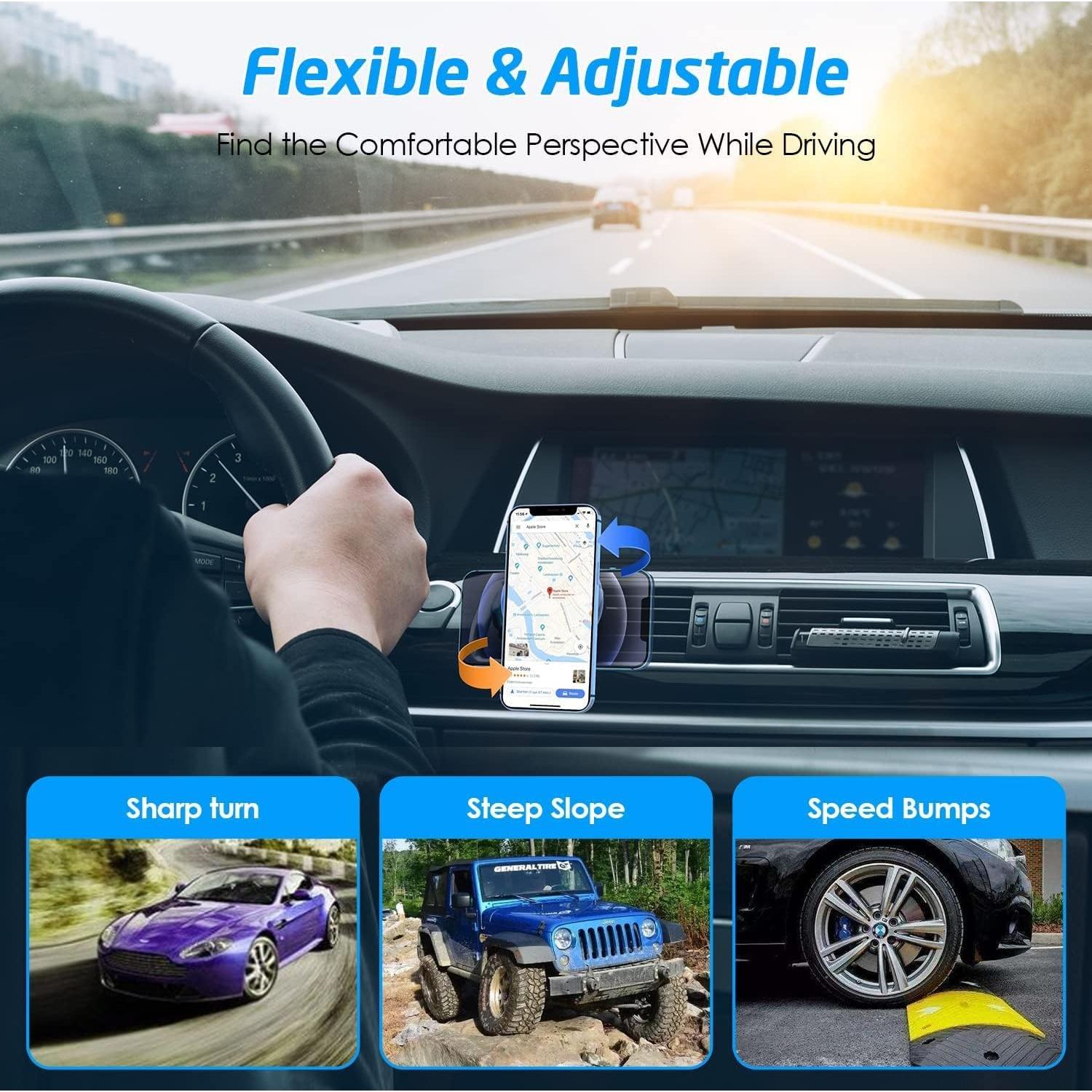 Soporte Magnético para Coche WixGear - 2 Paquete, Fácil Instalación