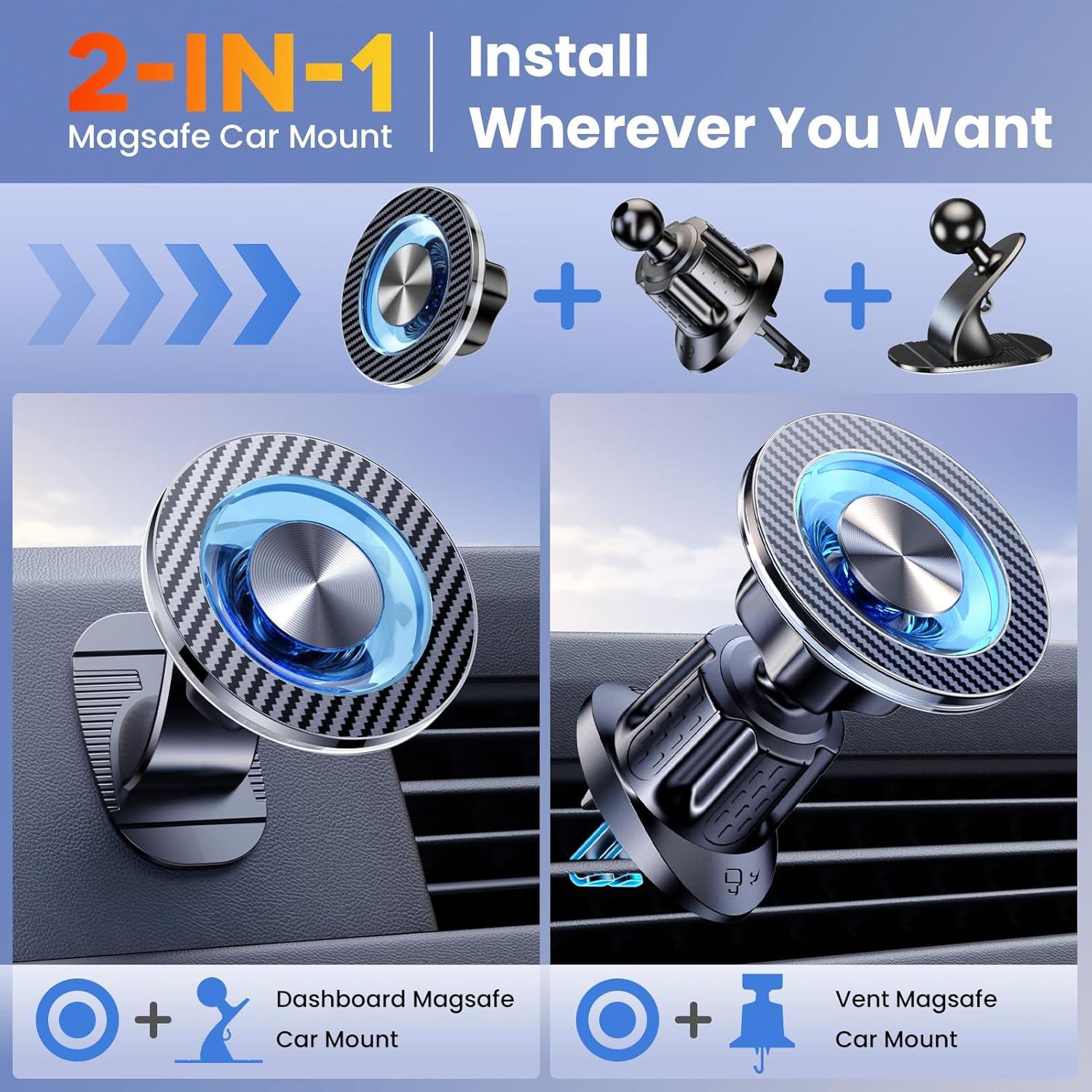 Soporte Magnético para Coche Coneclat con Doble Gancho y 22 Imán