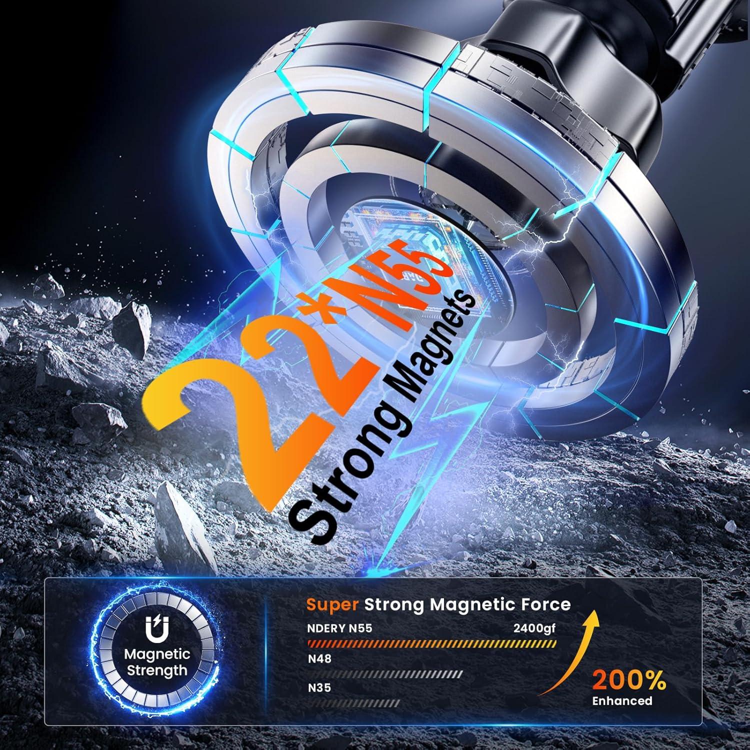 Soporte Magnético para Coche Coneclat con Doble Gancho y 22 Imán