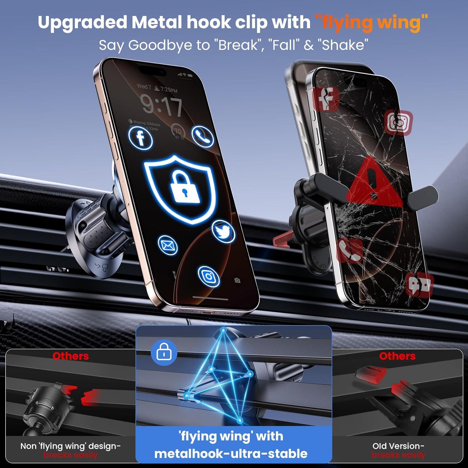 Soporte Magnético para Coche Coneclat con Doble Gancho y 22 Imán