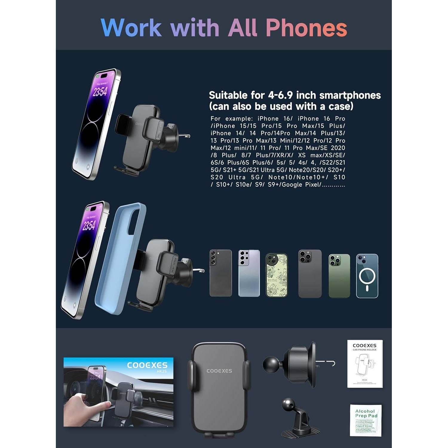 Soporte para Teléfono de Coche COOEXES HK2S 360° Universal