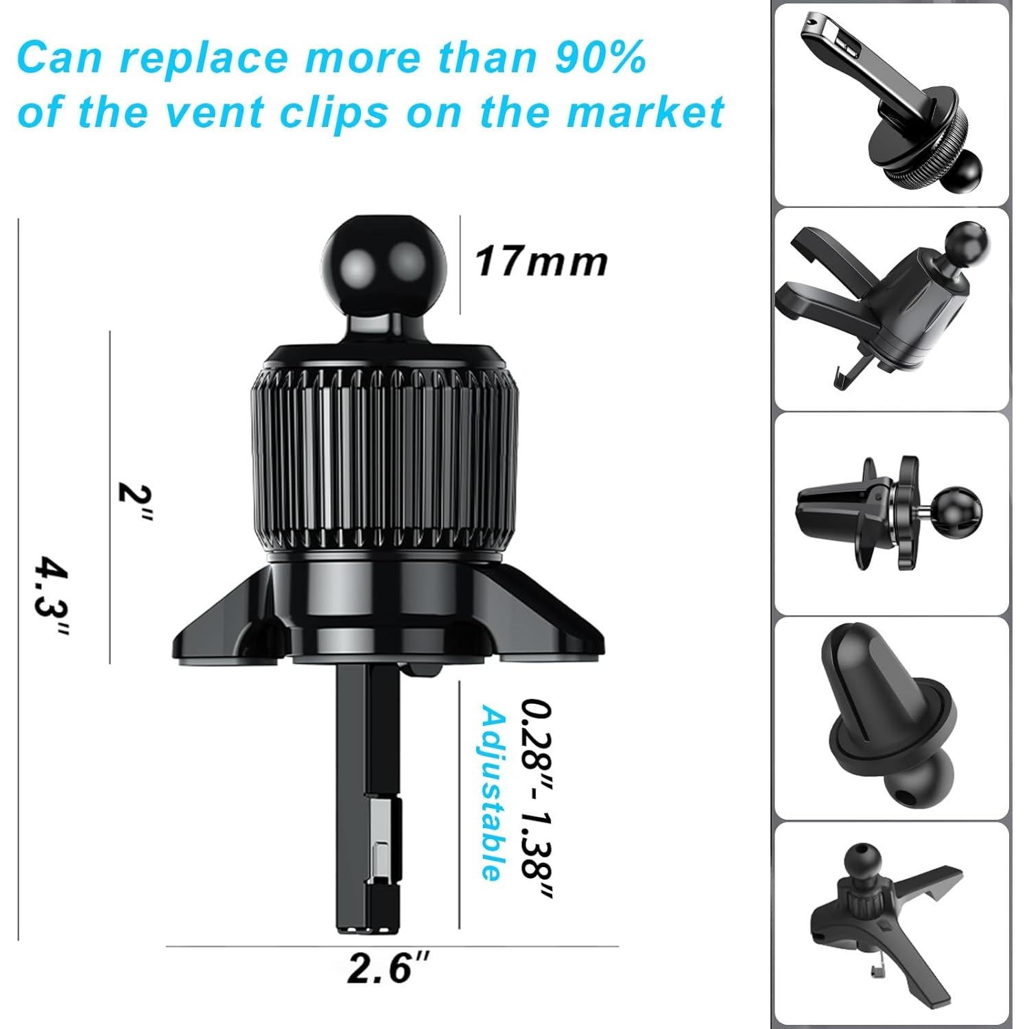 Clip de Ventilación Ajustable xuenair 17mm para Teléfono