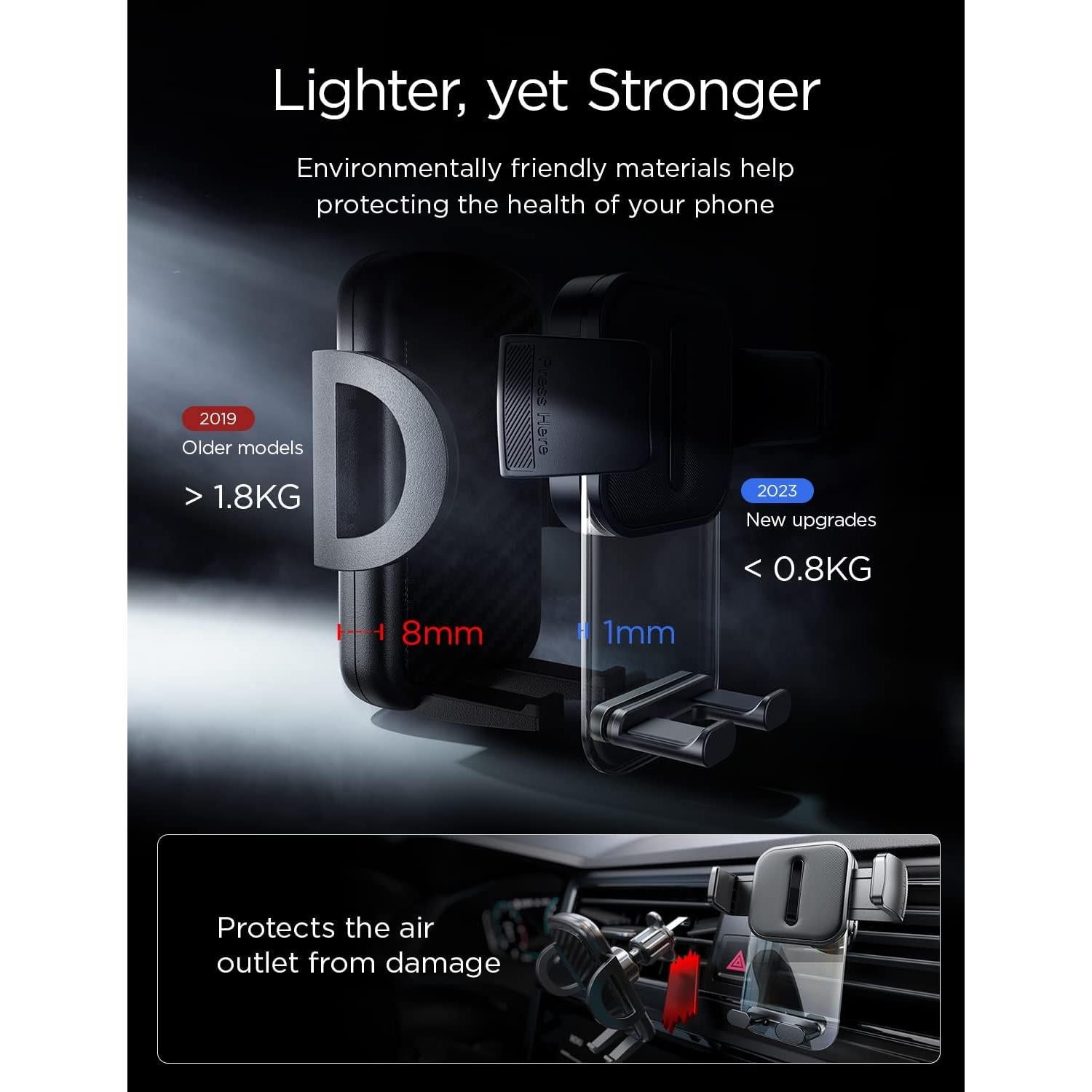 Soporte para Teléfono LISEN para Auto con Clip de Extensión