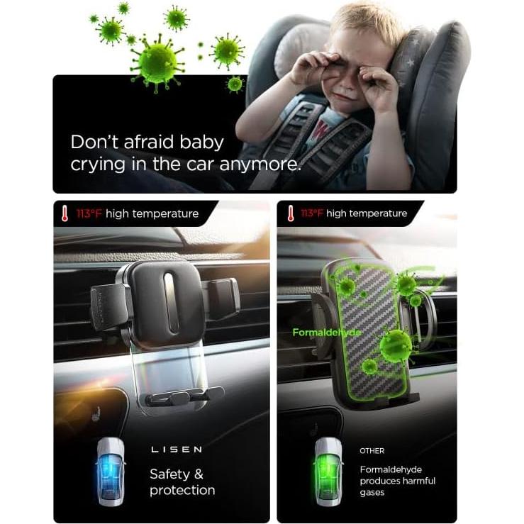 Soporte para Teléfono LISEN para Auto con Clip de Extensión