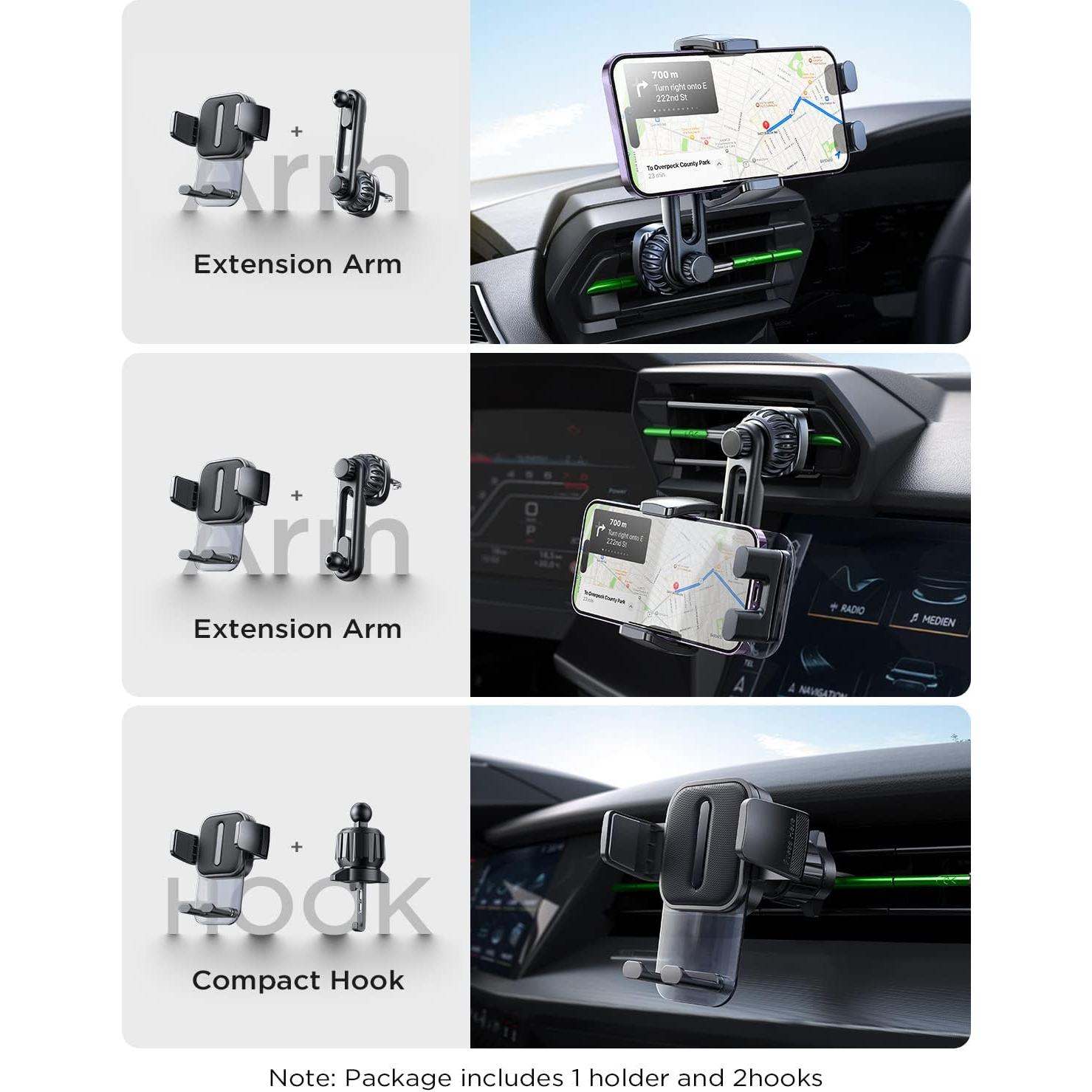 Soporte para Teléfono LISEN para Auto con Clip de Extensión