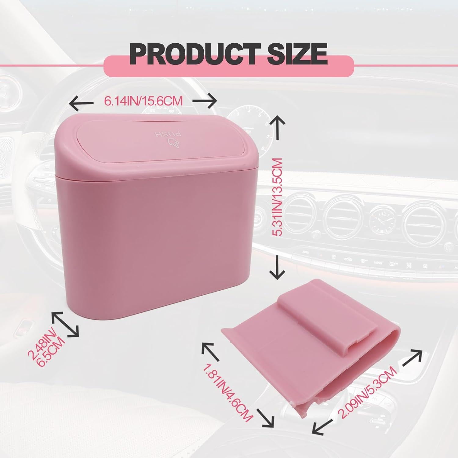 Basurero de coche BSAMZO a prueba de fugas rosa 198g