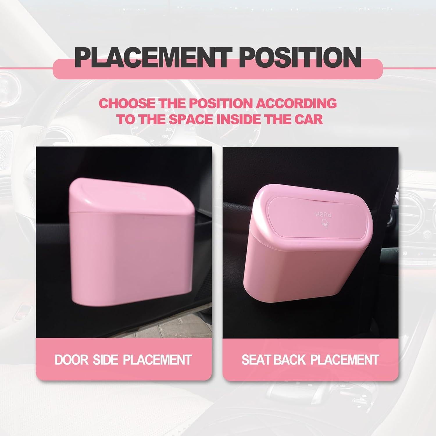 Basurero de coche BSAMZO a prueba de fugas rosa 198g