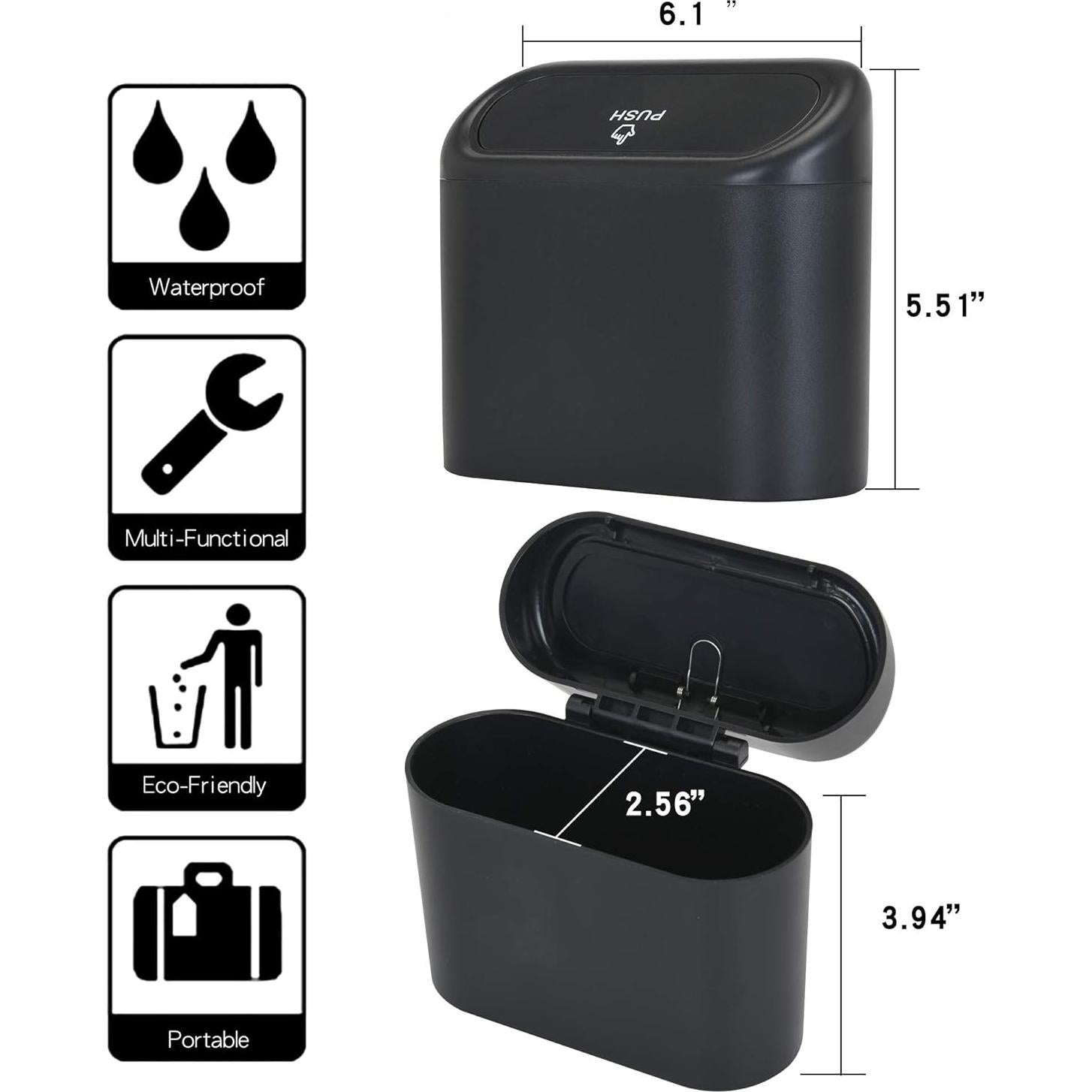 Basurero Colgante CZWL&HG Mini Portátil Impermeable 1.89L