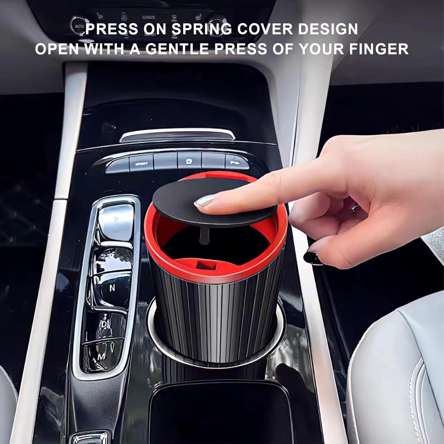 Basurero de coche FYNQTON 550ml a prueba de fugas negro