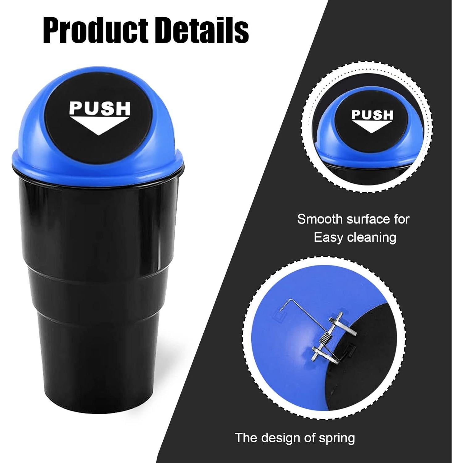 Mini Basurero de Coche NTNEV Azul, Impermeable y Compacto