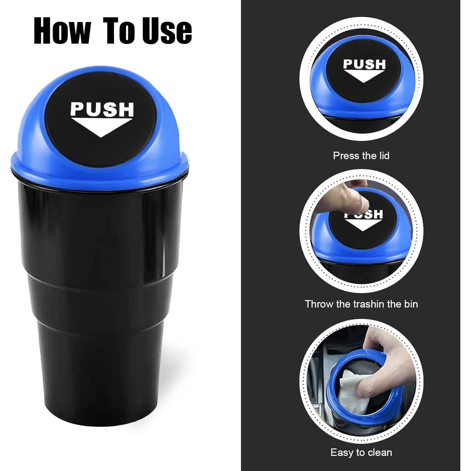 Mini Basurero de Coche NTNEV Azul, Impermeable y Compacto