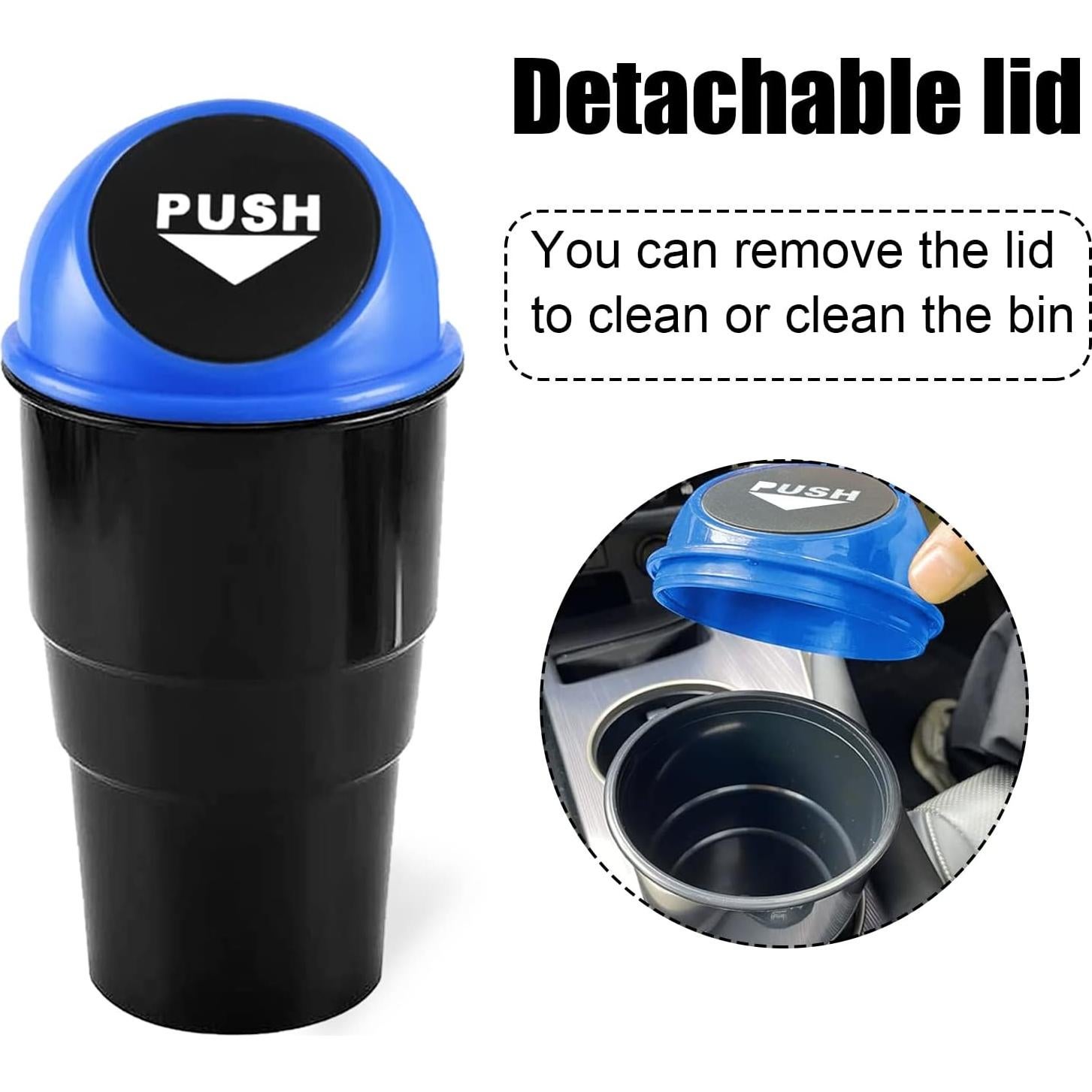 Mini Basurero de Coche NTNEV Azul, Impermeable y Compacto