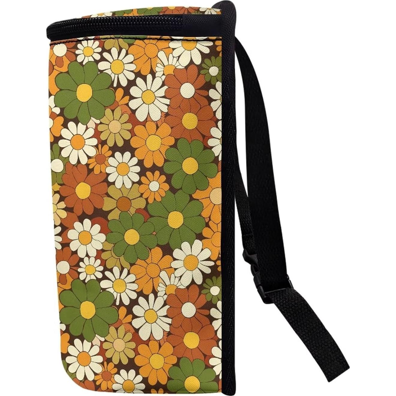 Basurero de Coche Oramclsy Hippie Flower Plegable 22.4x17cm
