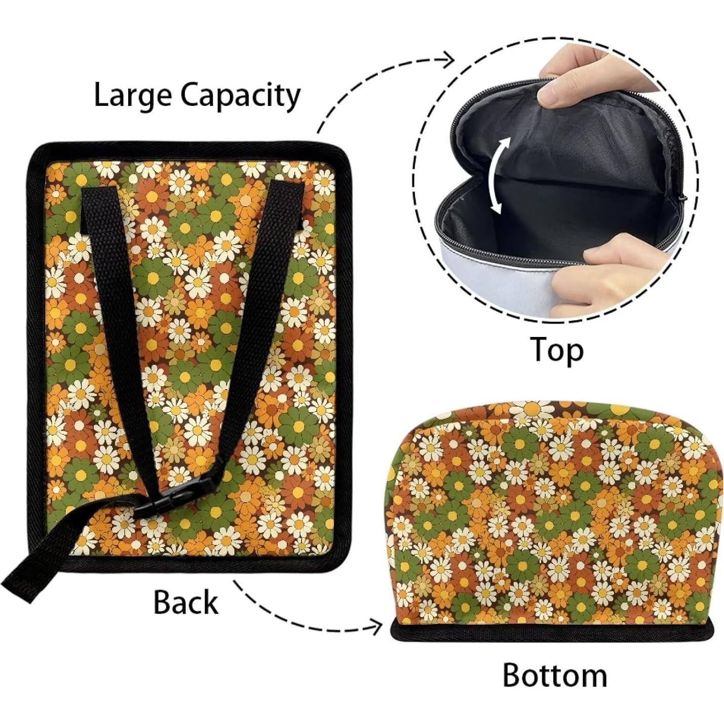 Basurero de Coche Oramclsy Hippie Flower Plegable 22.4x17cm