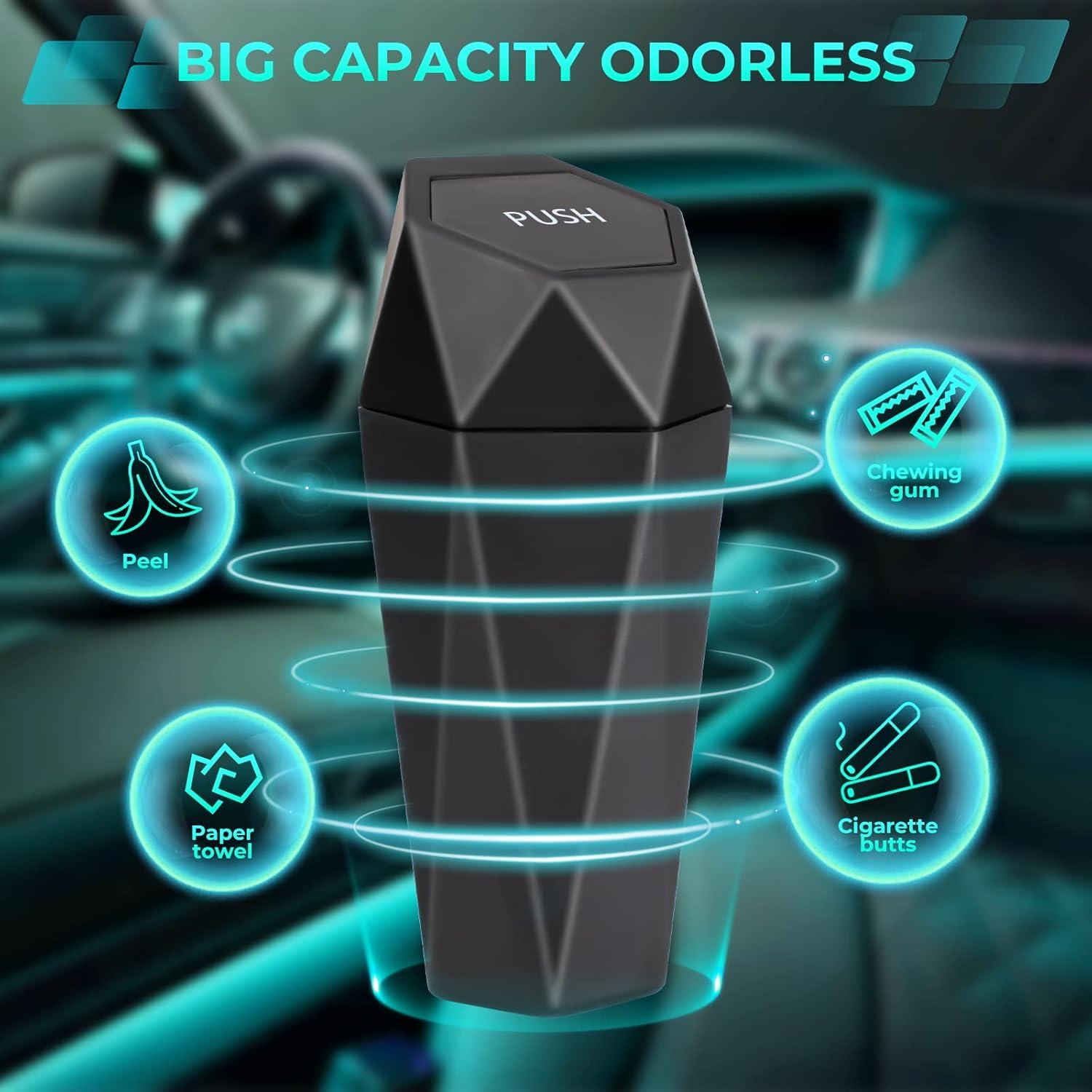 Basurero de Coche Tecfino Mini con Tapa - 2 Paquetes Negro