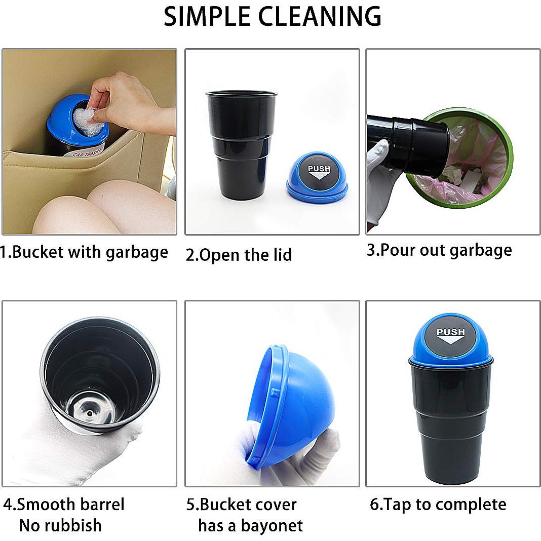 Bote de Basura para Auto YIOVVOM Azul 20 cm a Prueba de Fugas