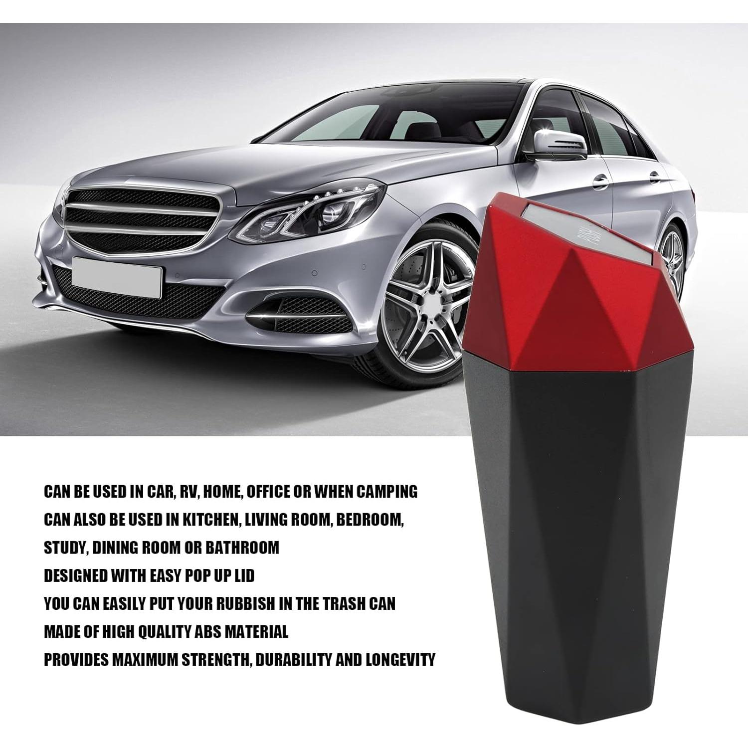 Basurero para Auto Aramox Rojo ABS con Tapa 20x8.8 cm