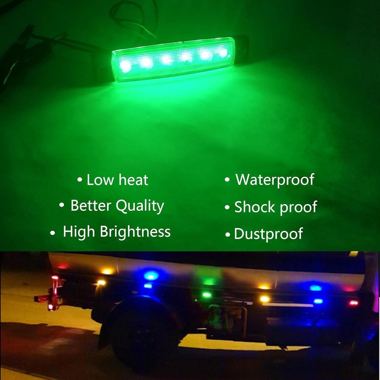 10 Luces de Tira LED Verde FZSSHYG para Vehículos 12V IP67