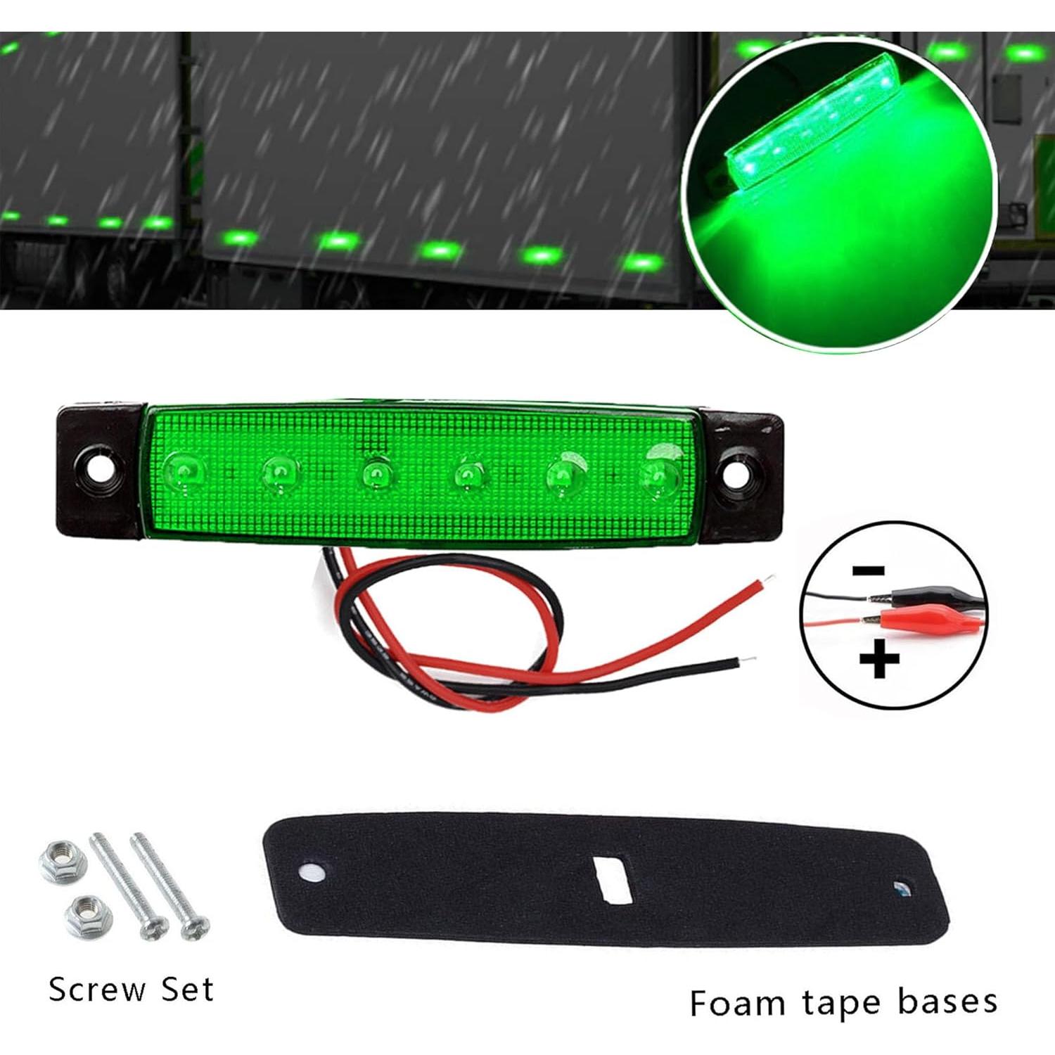 10 Luces de Tira LED Verde FZSSHYG para Vehículos 12V IP67