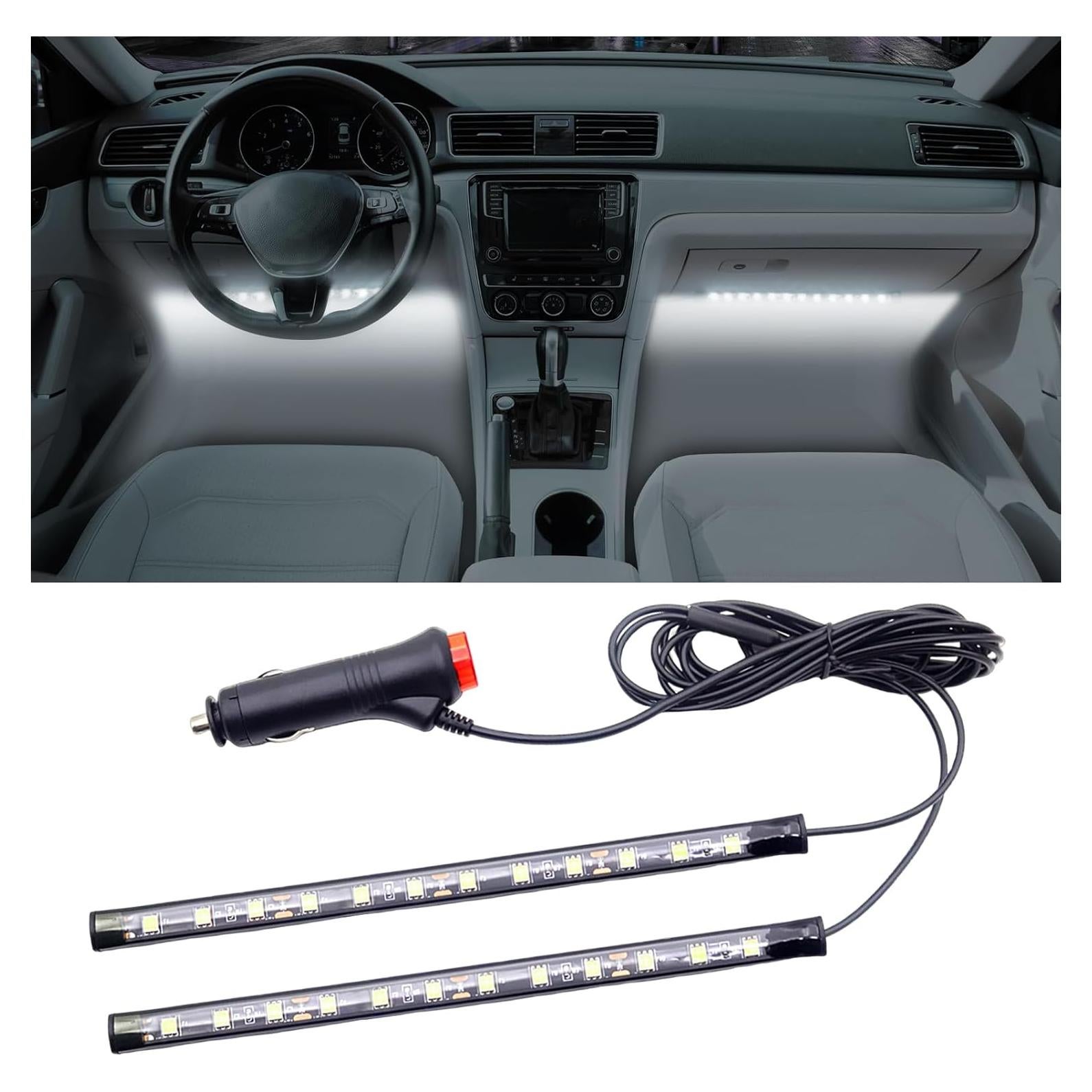 Kit de Luces LED Ambientales para Automóvil xuzi123 1.3m Blanco