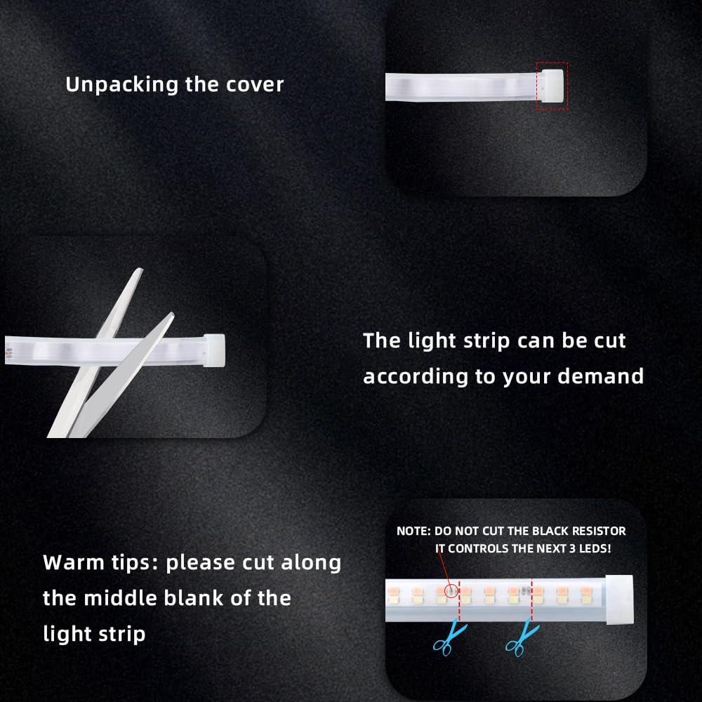 Tira de Luz LED de Maletero NHHEO 2m Azul Hielo Impermeable