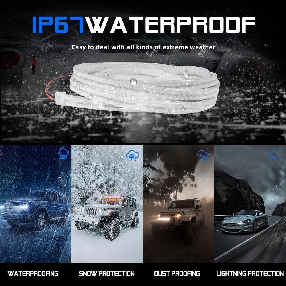 Tira de Luz LED de Maletero NHHEO 2m Azul Hielo Impermeable