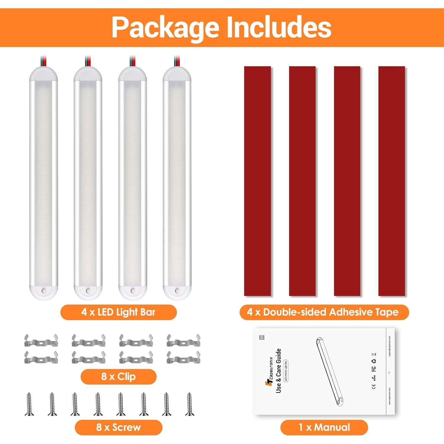 Barra de Luz LED 12V CT CAPETRONIX 120 LEDs 1300LM 7W