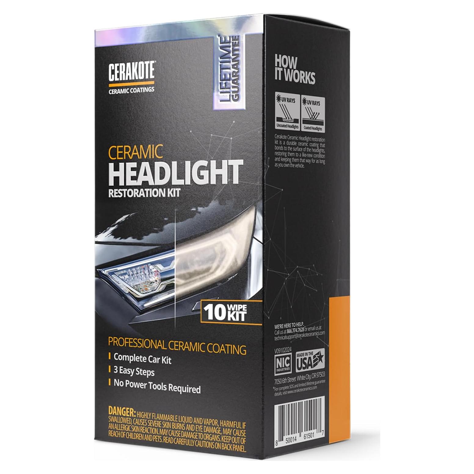 Kit de Restauración de Faros Cerakote® - 10 Toallitas