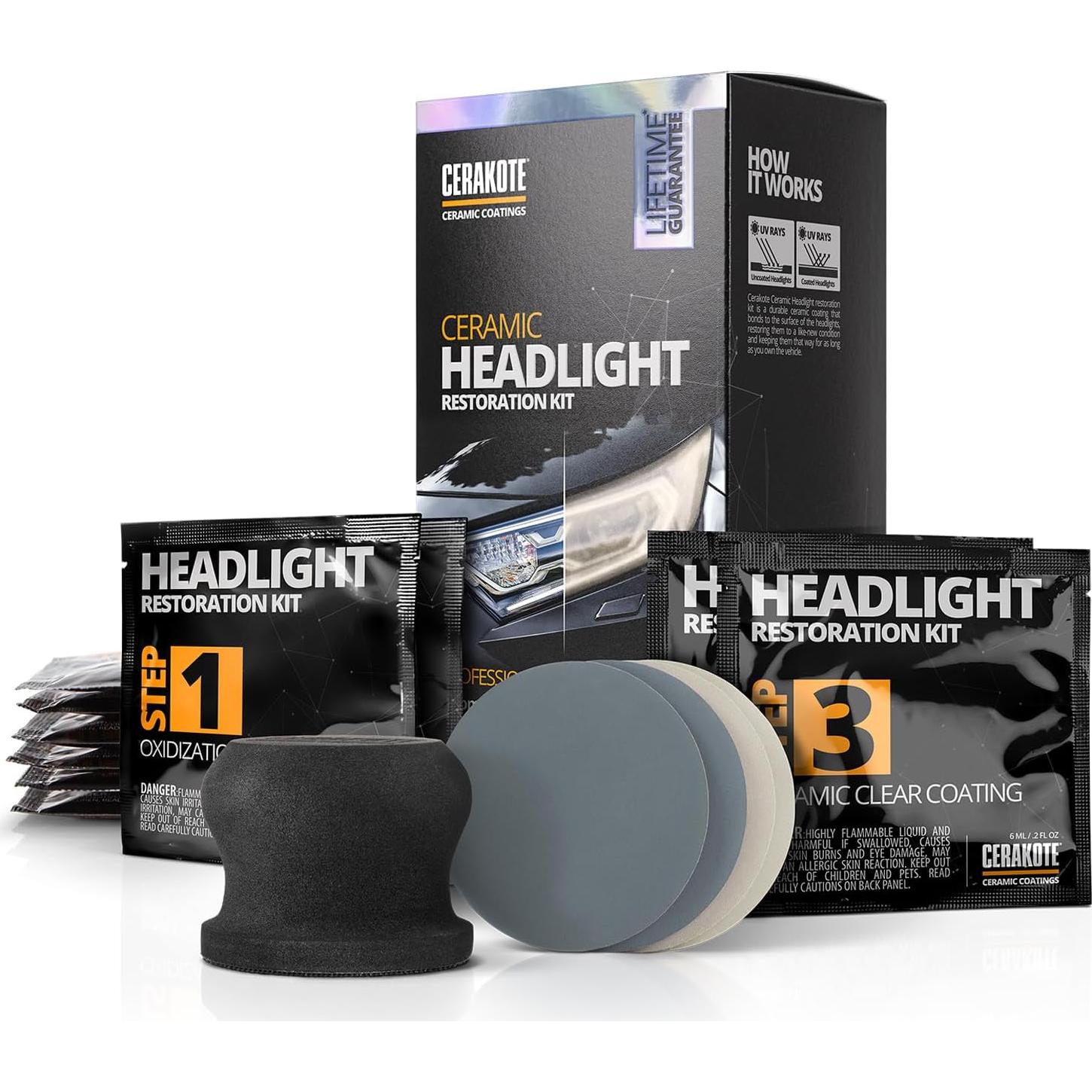 Kit de Restauración de Faros Cerakote® - 10 Toallitas