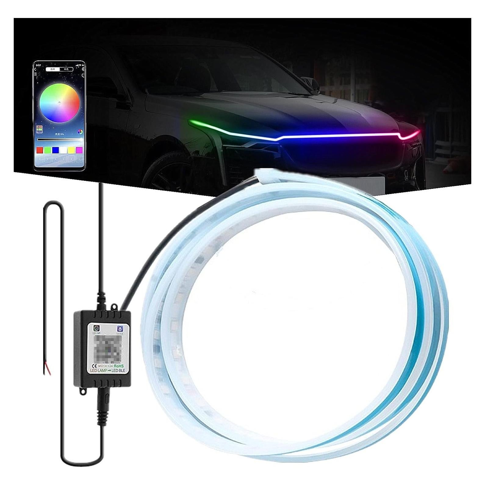 Tira de Luz LED Vooda 182cm Multicolor para Capó de Auto