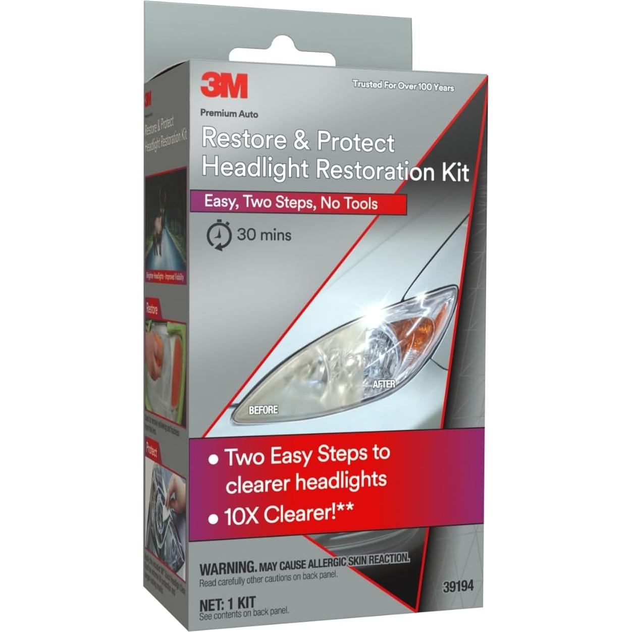 Kit de Restauración de Faros 3M - Lentes Plástico, 39194