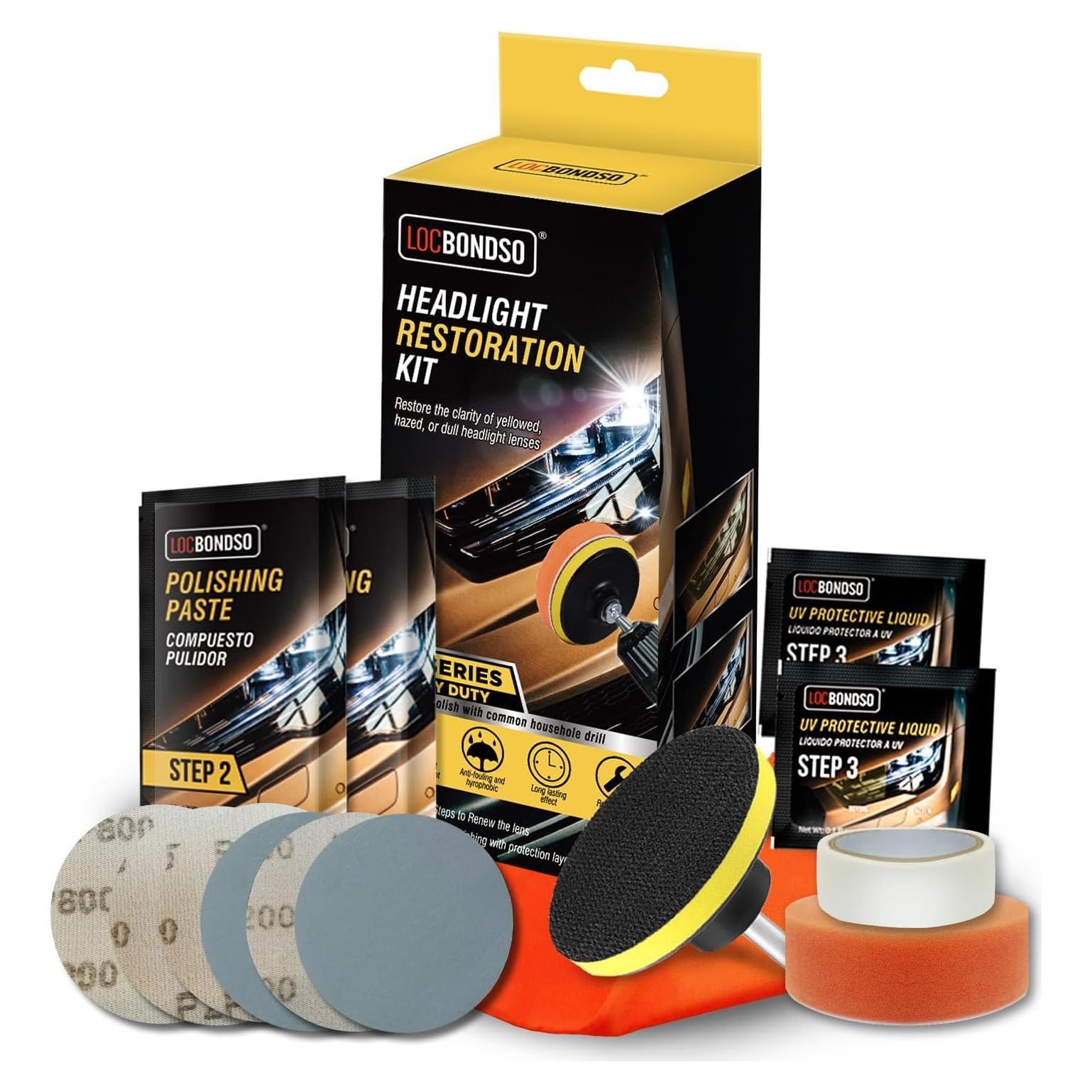 Kit Restauración de Faros LOCBONDSO 230g - Pulido y Protección