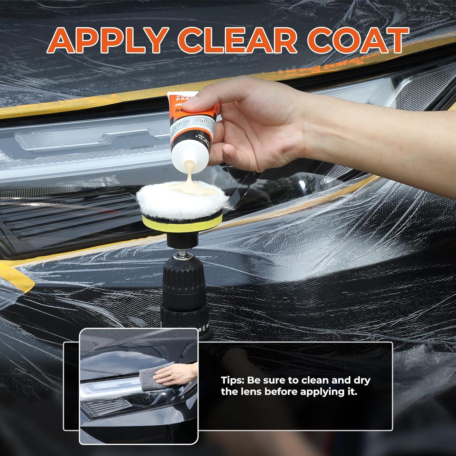 Kit de Restauración de Faros ISINFLASH - 3 Pasos para Lentes Claros