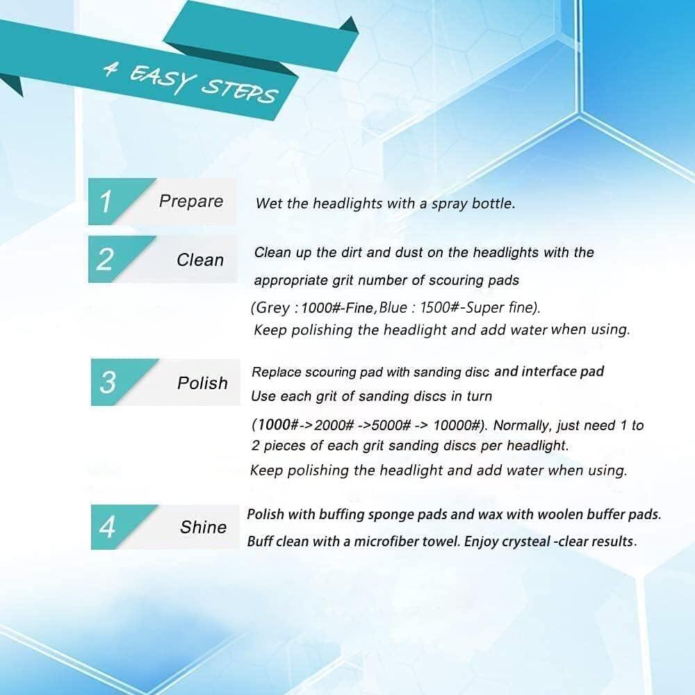 Kit de Restauración de Faros VIBRATITE 41 Piezas con Discos y Almohadillas