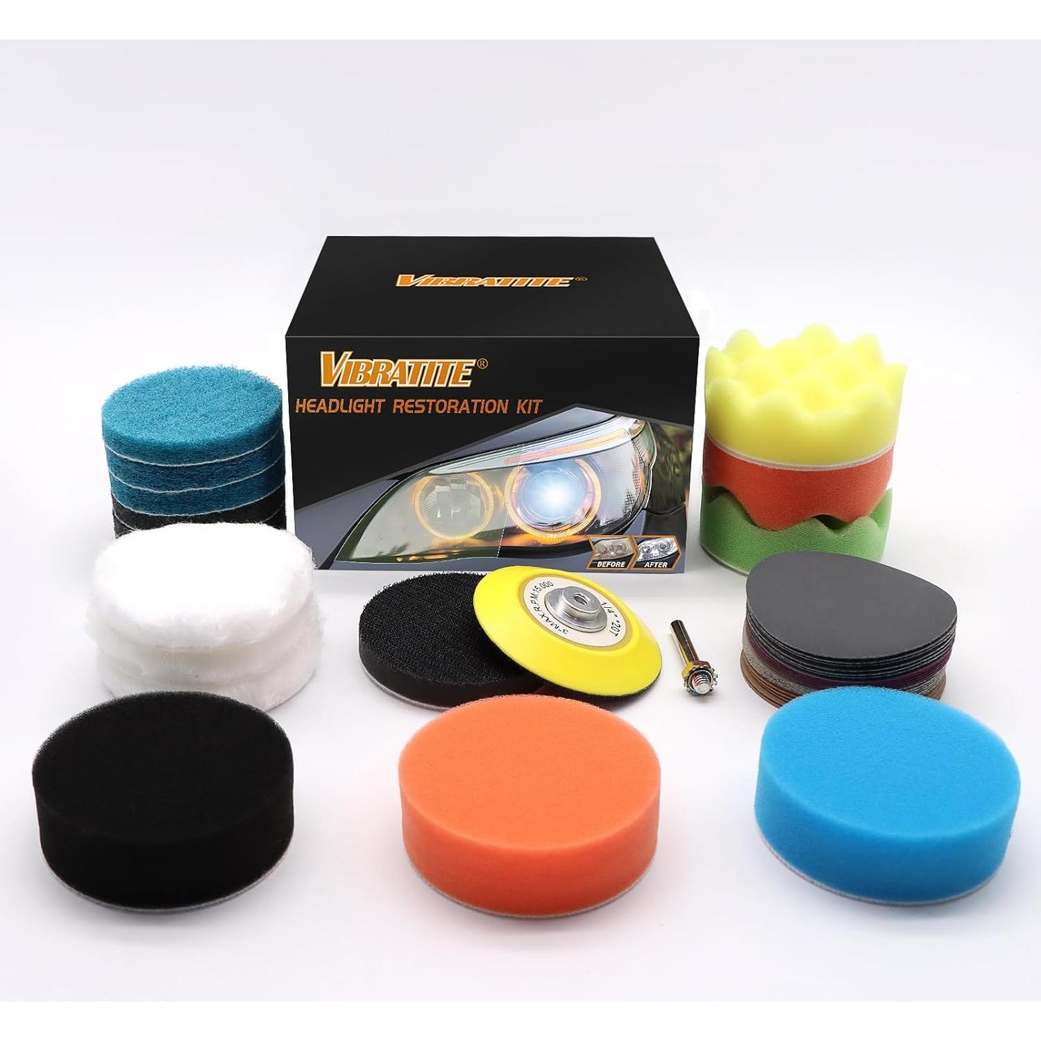 Kit de Restauración de Faros VIBRATITE 41 Piezas con Discos y Almohadillas